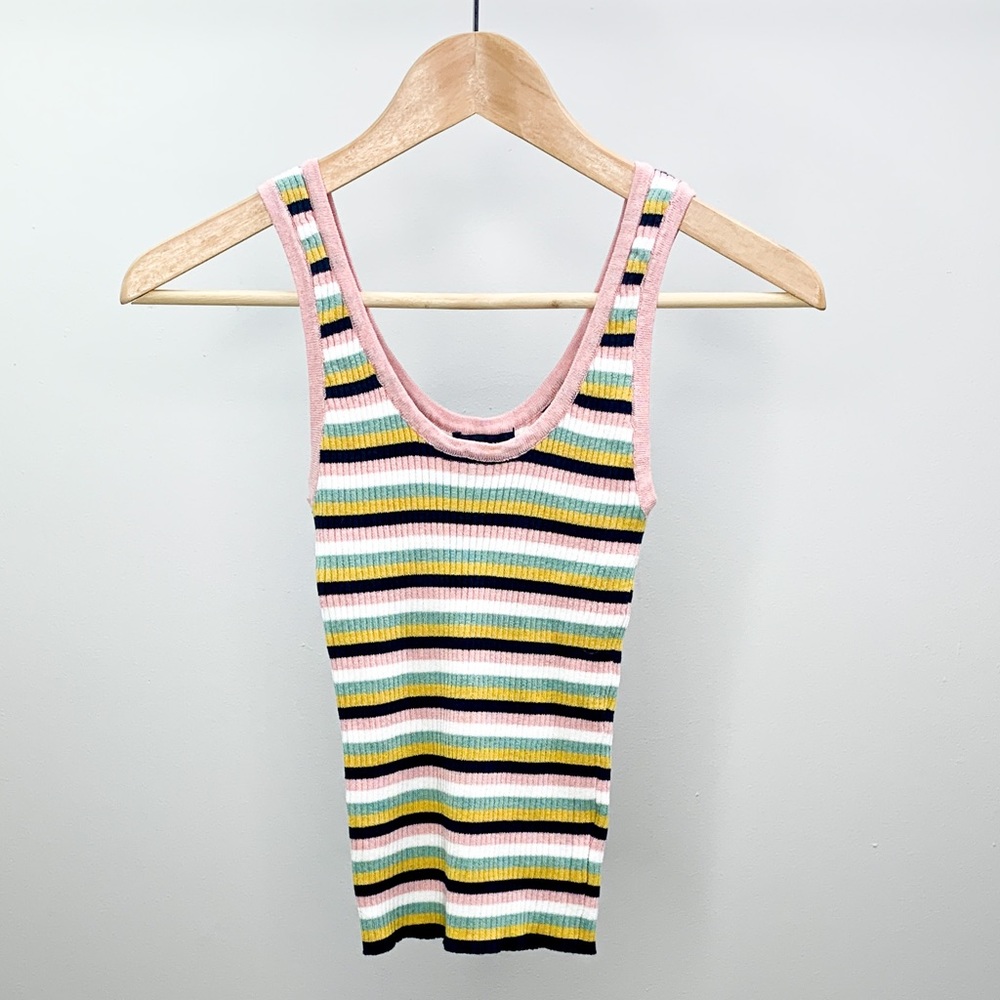 forever 21 // stripy knit cropped tank top